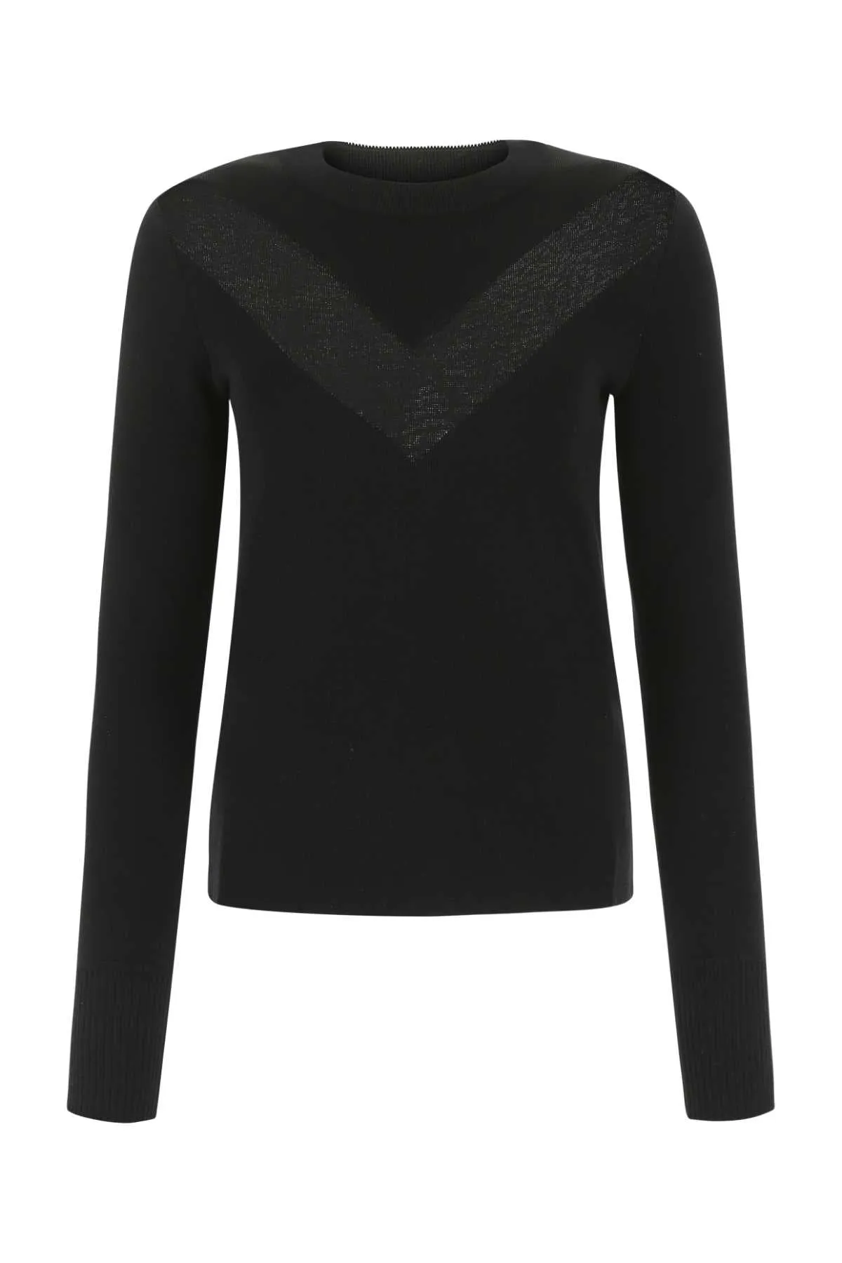 Alexander Mcqueen Black Stretch Wool Blend Sweater