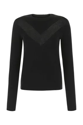 Alexander Mcqueen Black Stretch Wool Blend Sweater