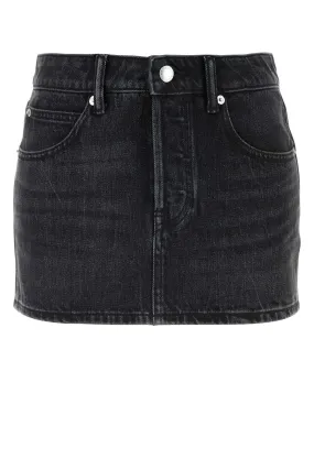 Alexander Wang Dark Grey Denim Mini Skirt