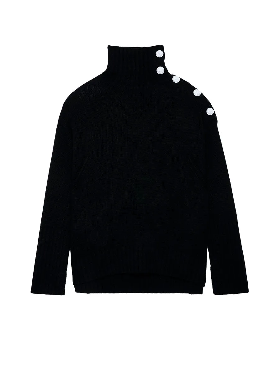 Alma Cashmere Sweater in Black