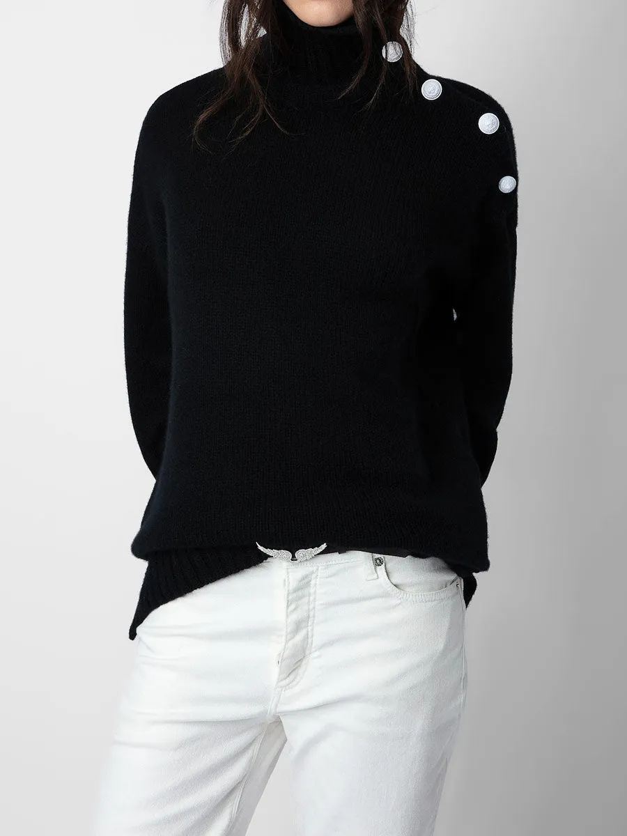 Alma Cashmere Sweater in Black