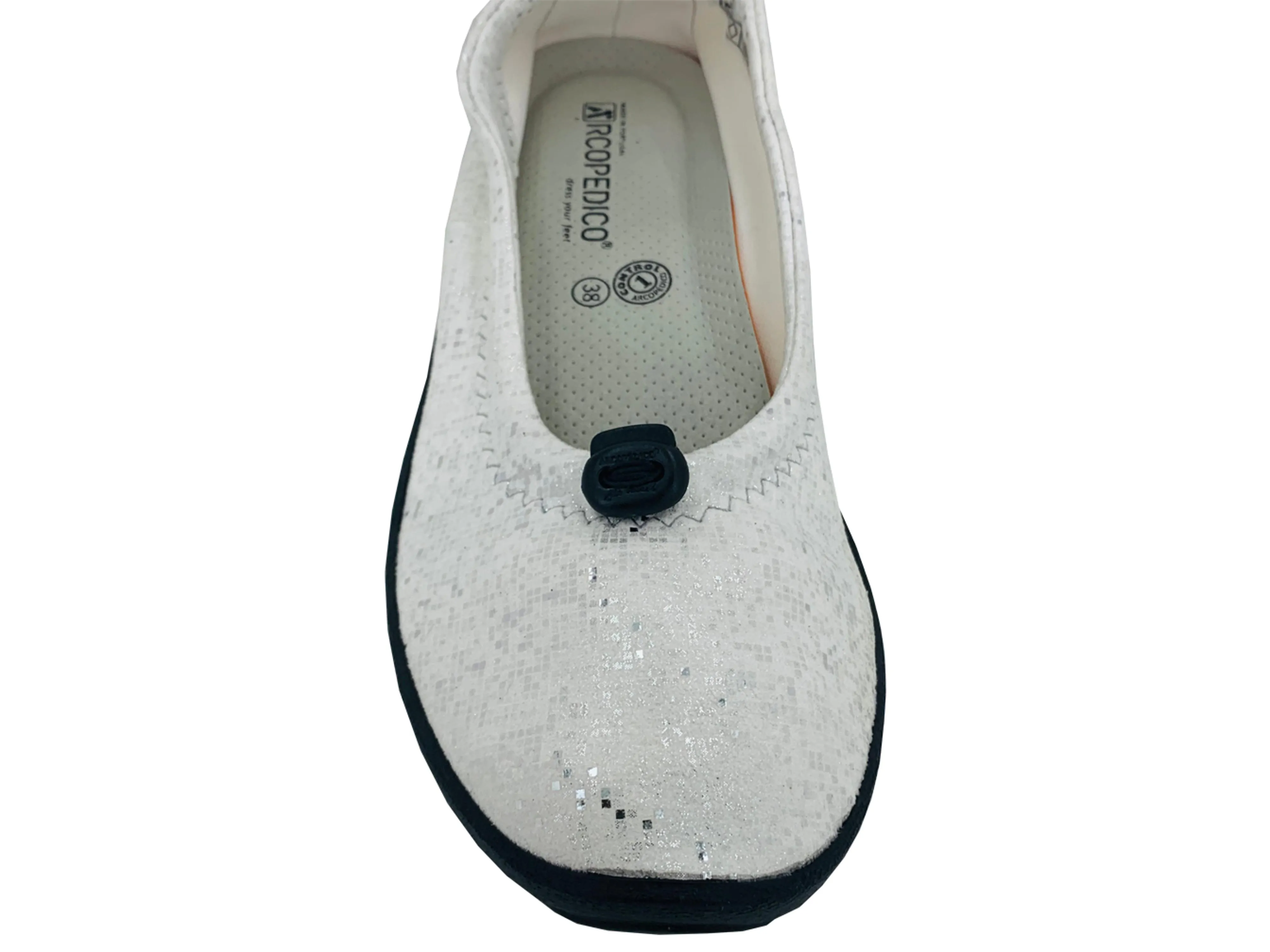 Arcopedico L14 Women's Ballerina White Sparkle