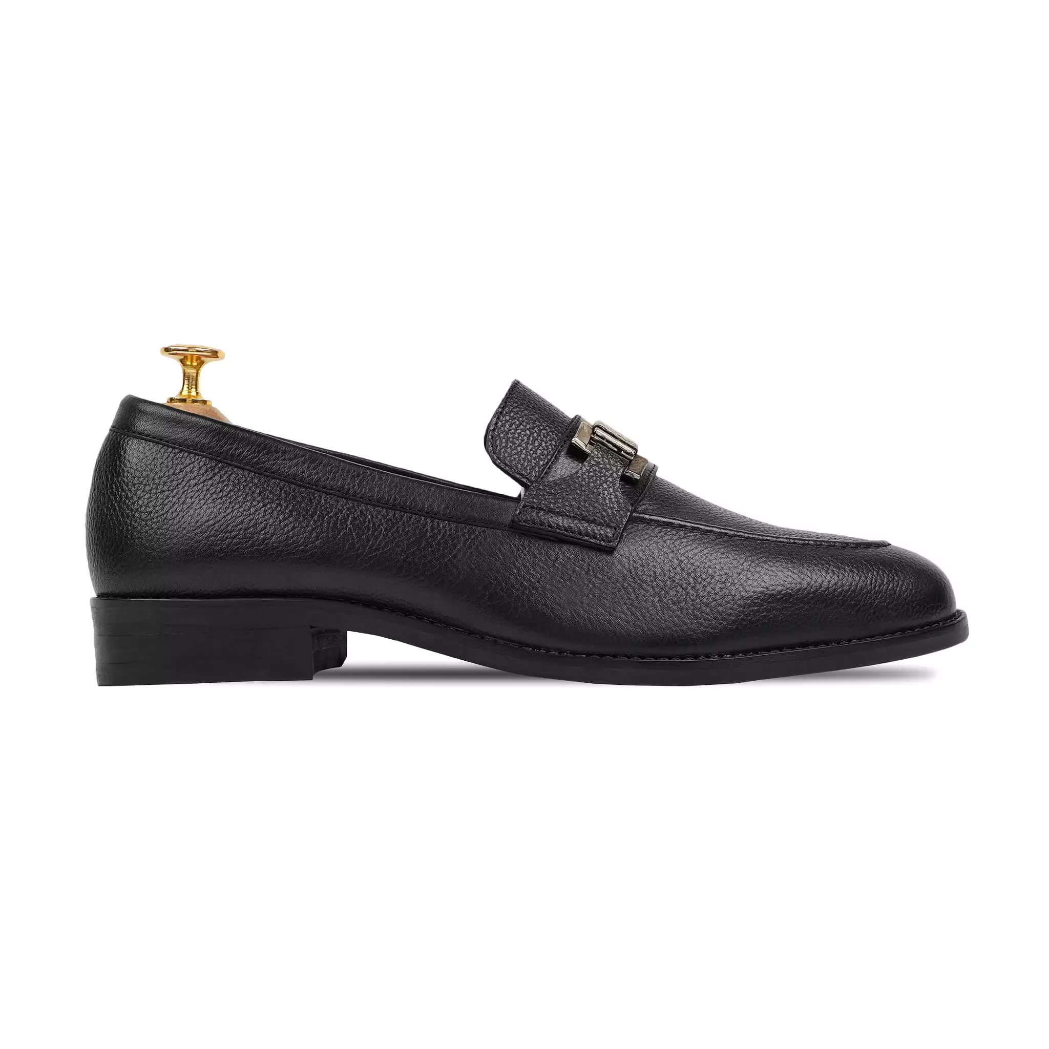 ATHENA - BLACK PEBBLE GRAIN LOAFER