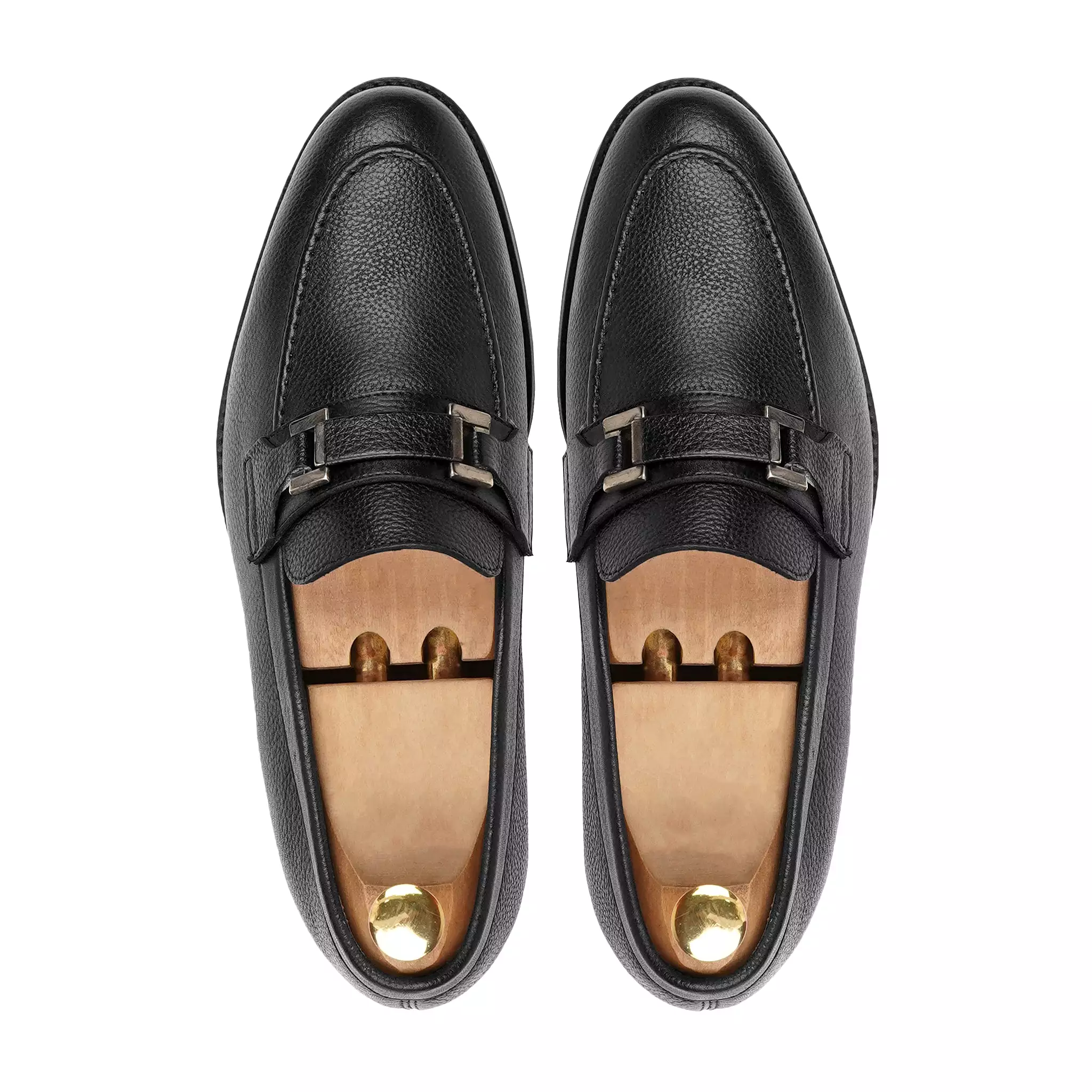 ATHENA - BLACK PEBBLE GRAIN LOAFER