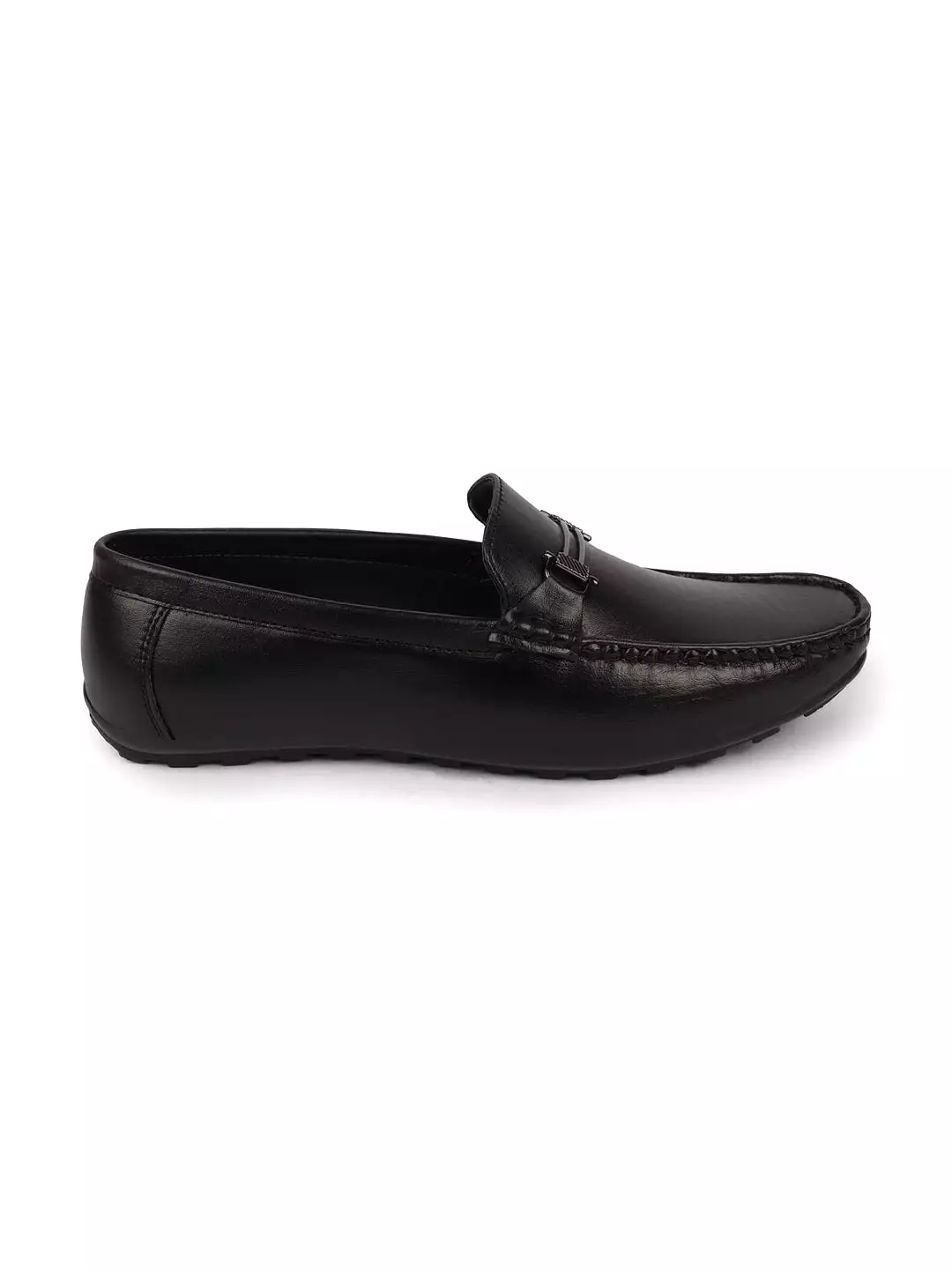 Basics Men Black Horsebit Buckle Premium Slip On Casual Loafers and Moccasin Shoes