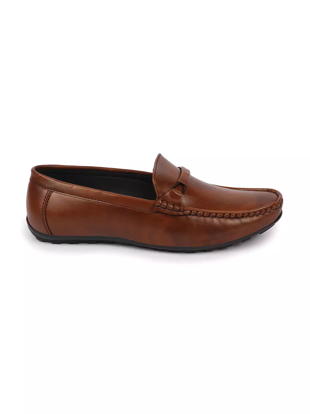 Basics Men Brown Buckle Design Slip On Casual Loafers and Moccasin Shoes