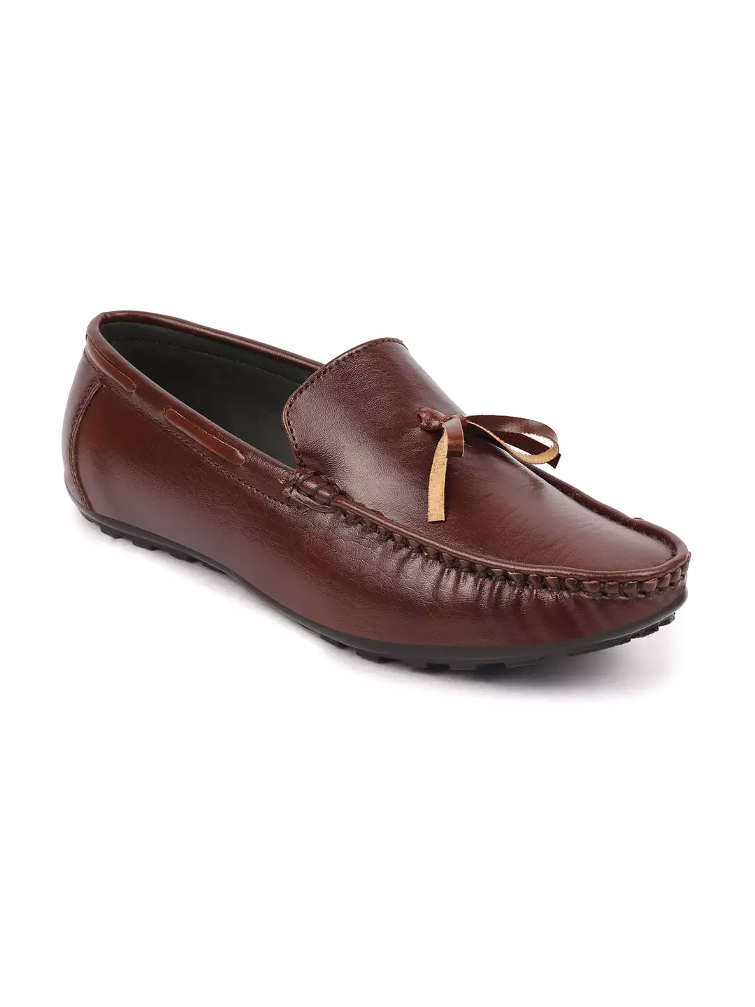 Basics Men Brown Classic Stylish Stitched Tassel Lace Design Casual Shoes Moccasin and Loafers