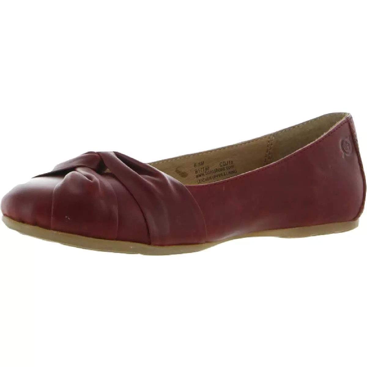 Born Womens Lilly Leather Padded Insole Ballet Flats