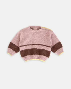 Boxy Striped Sweater - Fuzzy | Ash Rose Choco