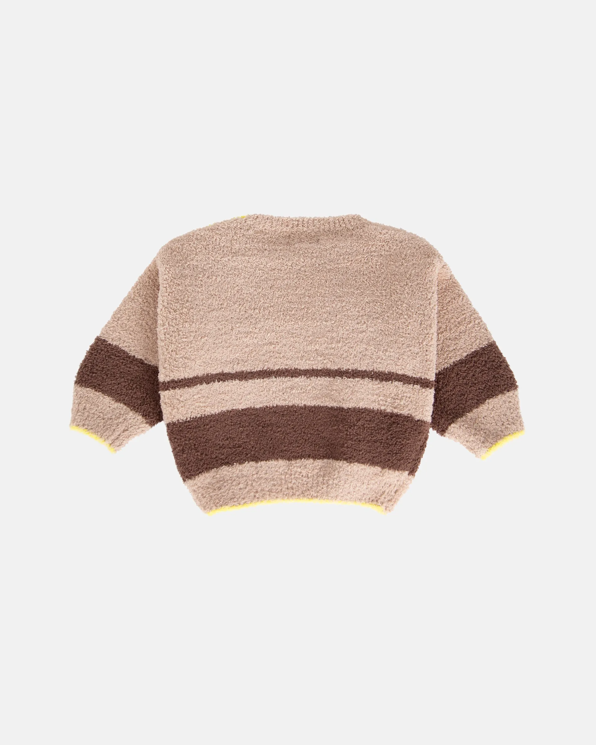 Boxy Striped Sweater - Fuzzy | Pecan Choco