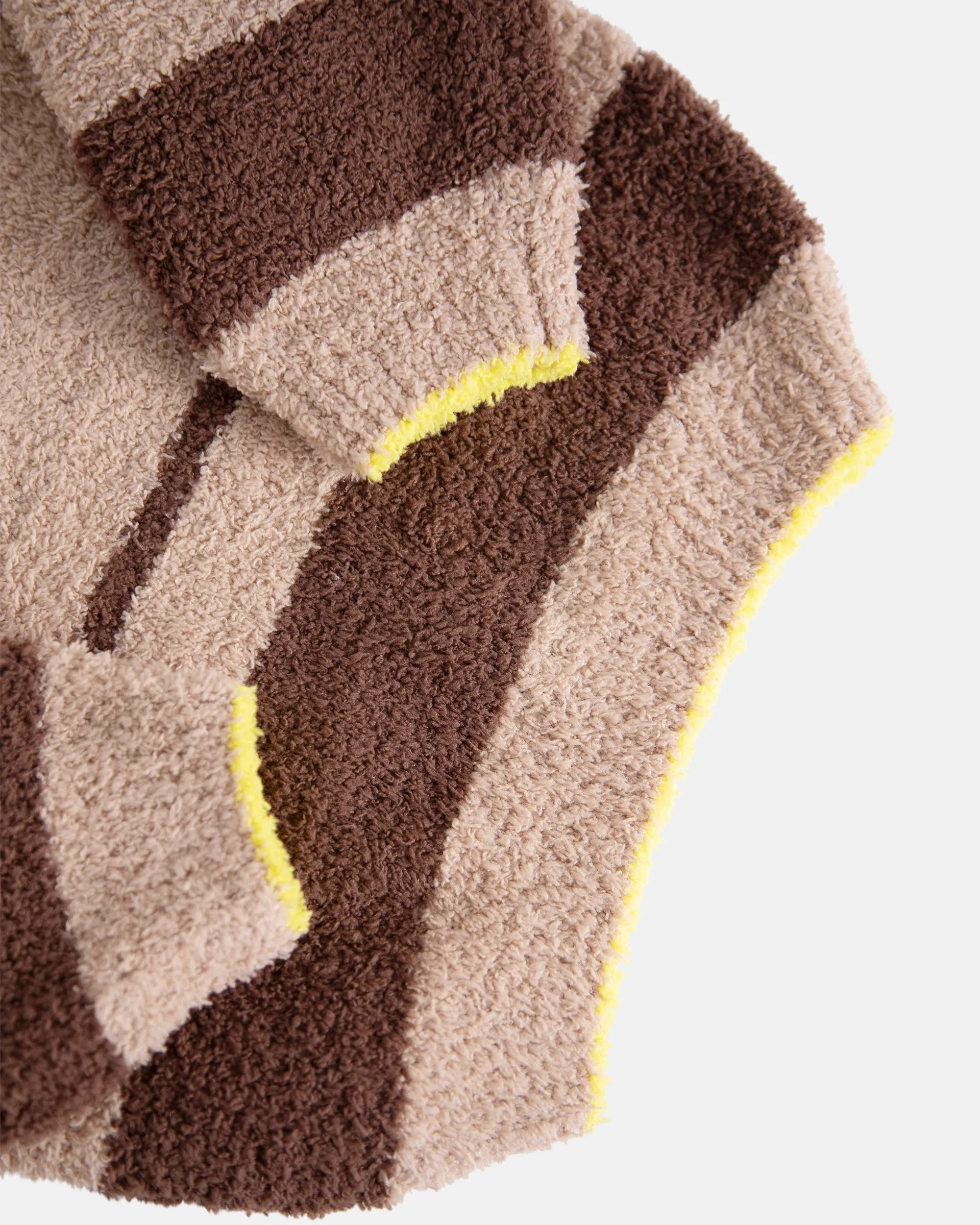 Boxy Striped Sweater - Fuzzy | Pecan Choco