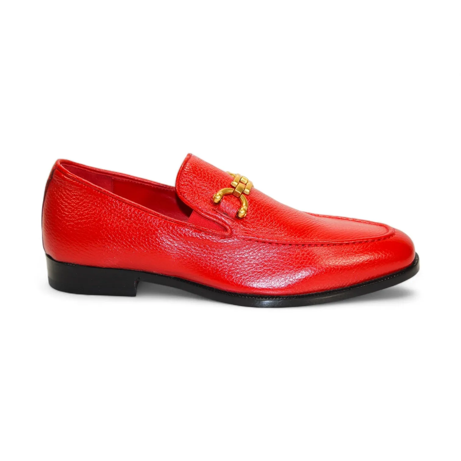 Emilio Franco Edgardo Men's Shoes Red Deer-Skin Leather Loafers (EF1248)