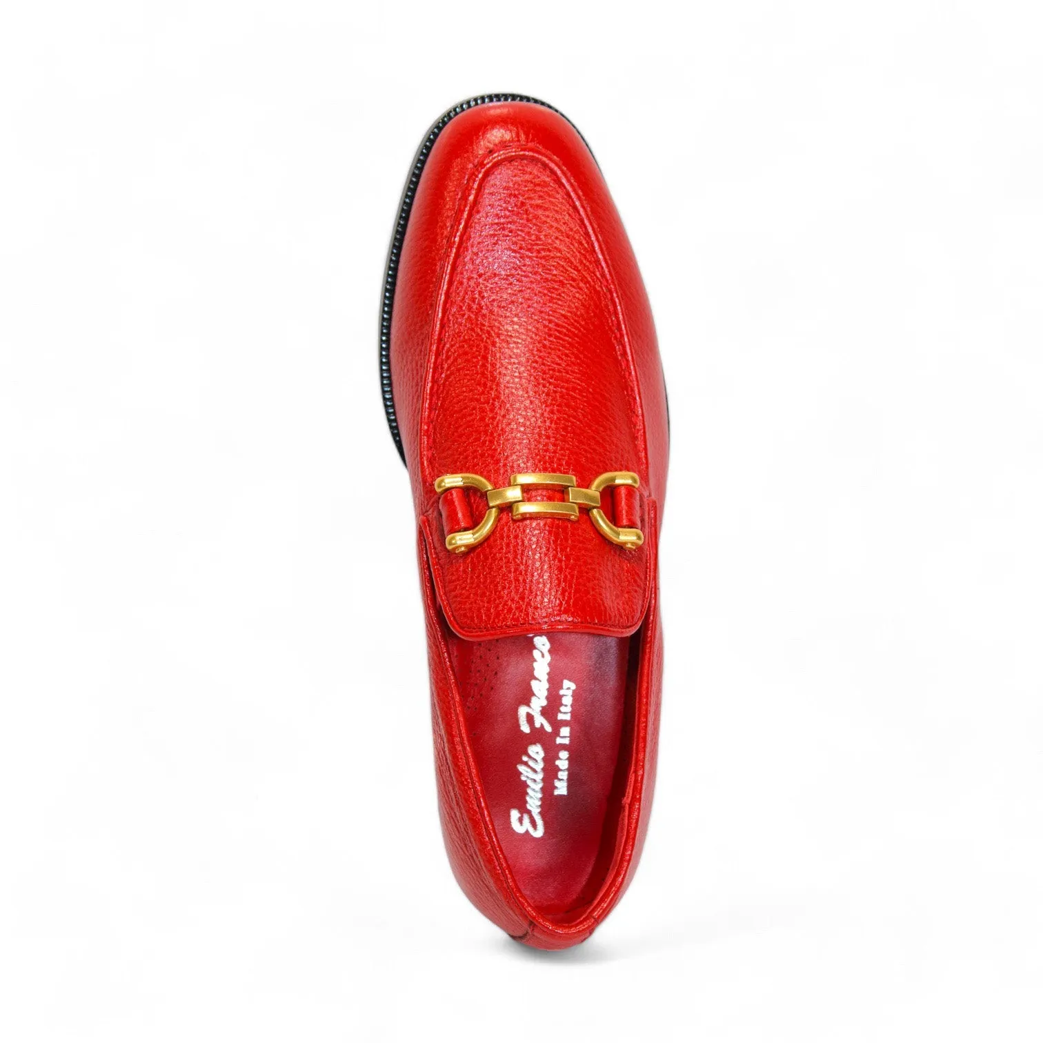 Emilio Franco Edgardo Men's Shoes Red Deer-Skin Leather Loafers (EF1248)