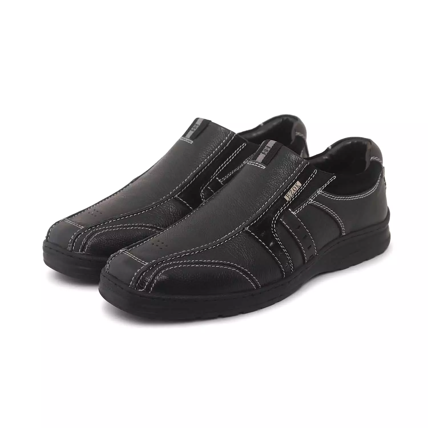 Ezok Men Genuine Leather Slip-Ons Shoes