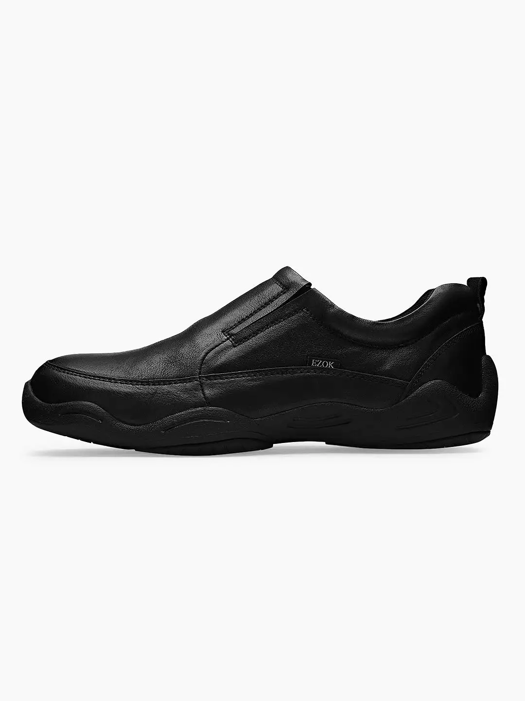 Ezok Men Seger 2100 Black Leather Sneakers