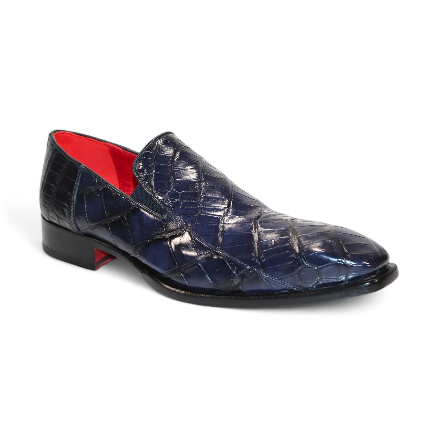 Fennix Dustin Men's Shoes Navy Alligator Exotic Loafers (FX1151)