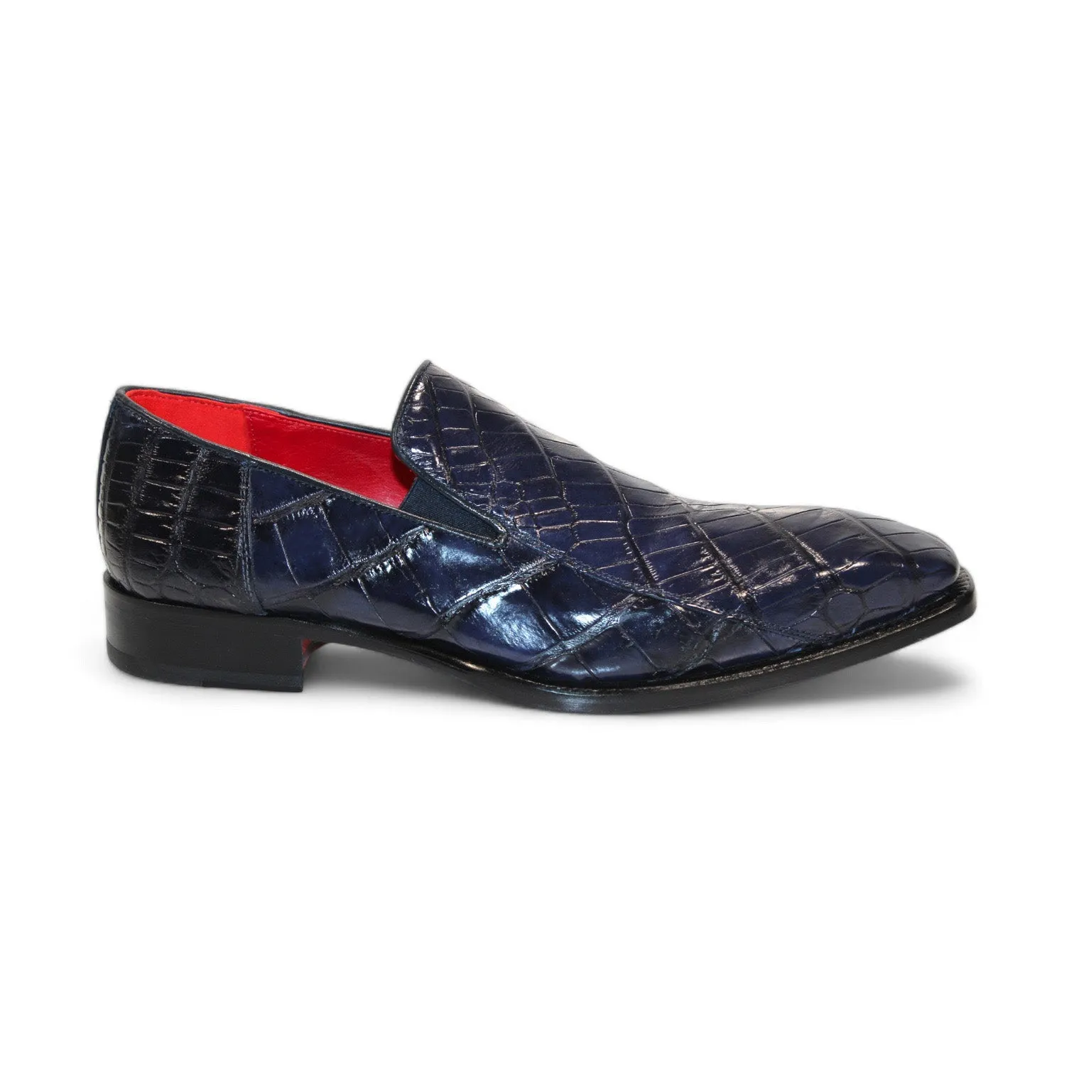 Fennix Dustin Men's Shoes Navy Alligator Exotic Loafers (FX1151)