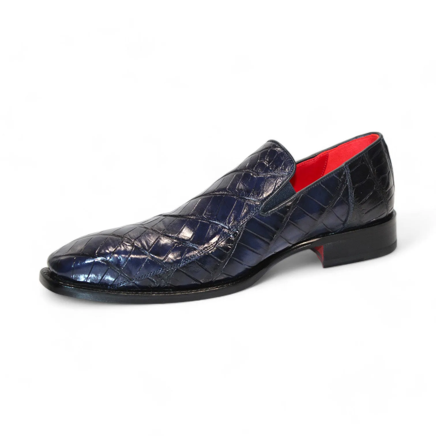 Fennix Dustin Men's Shoes Navy Alligator Exotic Loafers (FX1151)