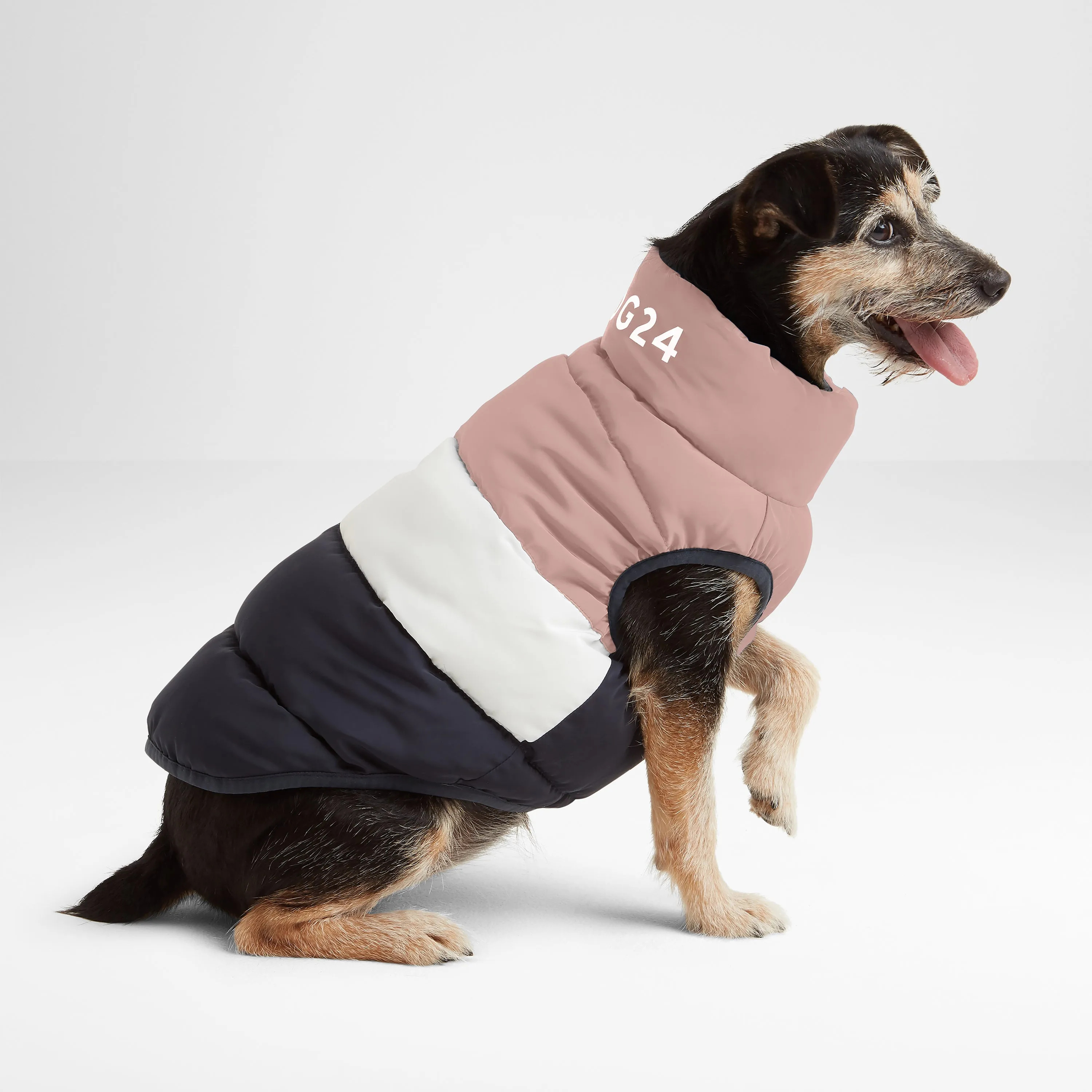 Fetch Padded Dog Coat M - Faded Pink/Ice Grey/Washed Blue