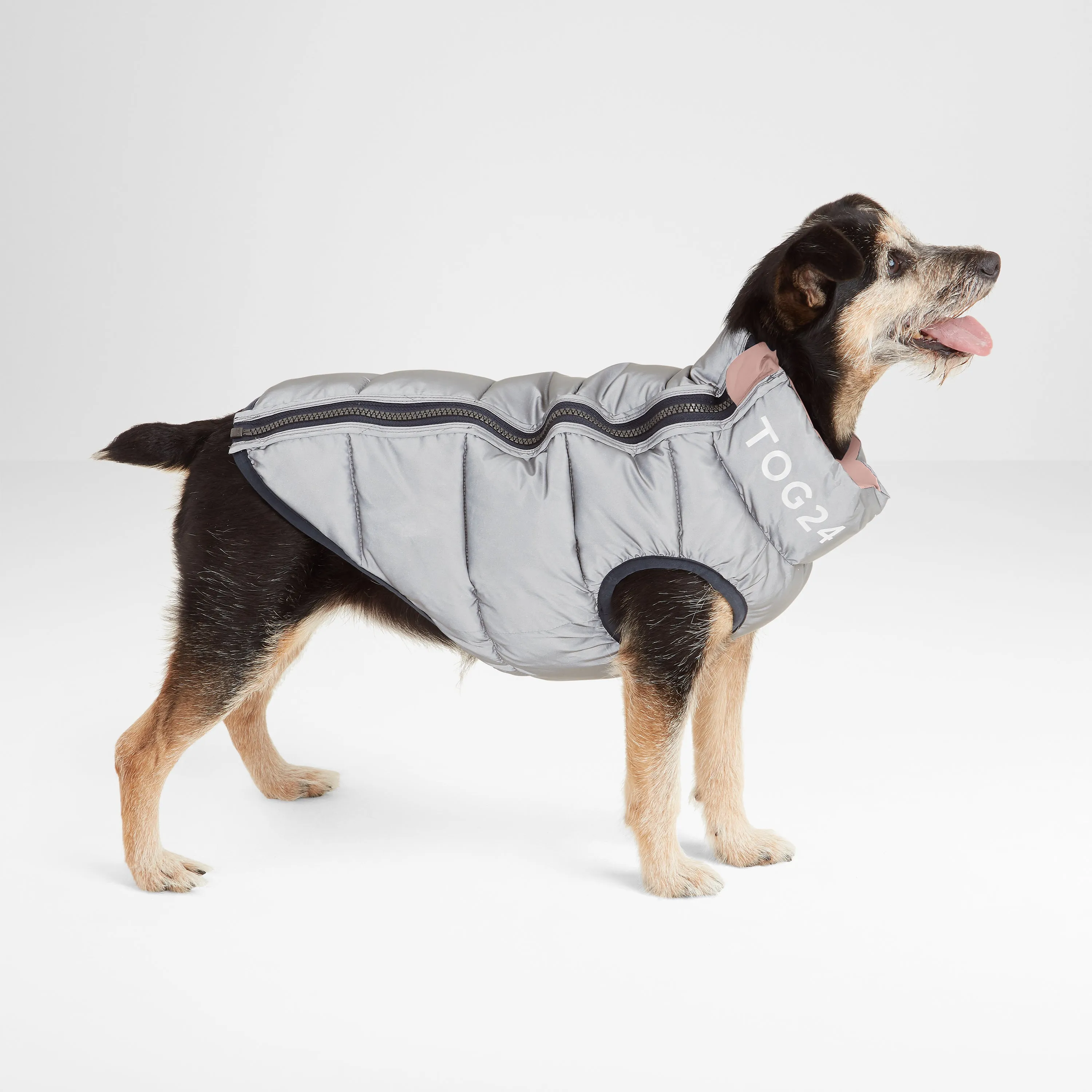 Fetch Padded Dog Coat M - Faded Pink/Ice Grey/Washed Blue