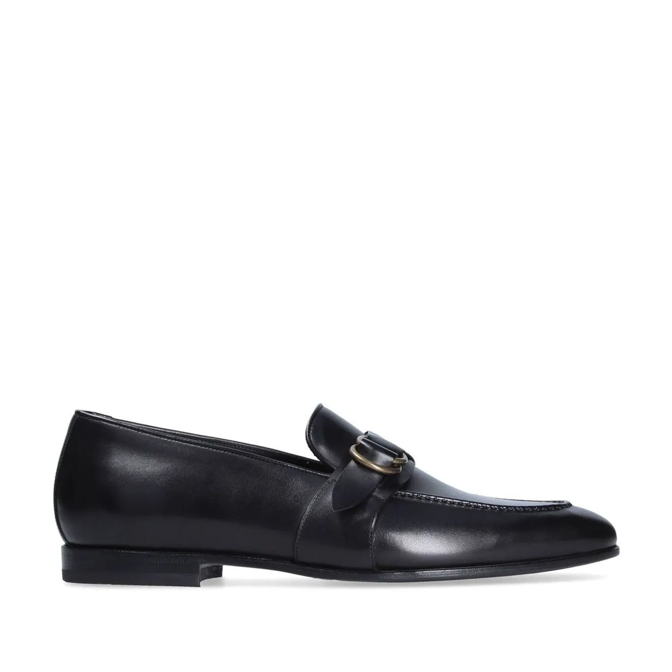 Franceschetti Sasha Men's Shoes Black Calf-Skin Leather Slip-On Loafers (FCCT1007)