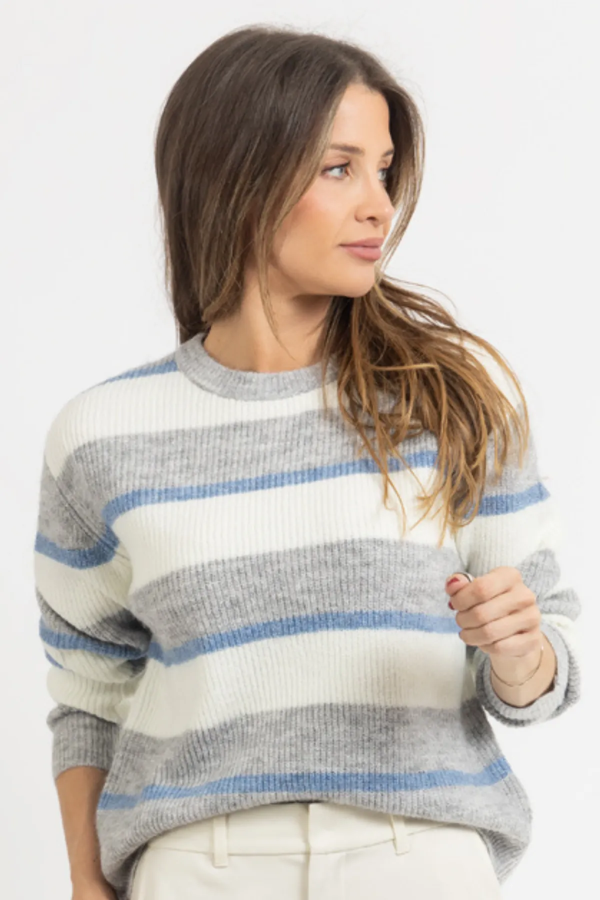 FROSTY STRIPED SWEATER