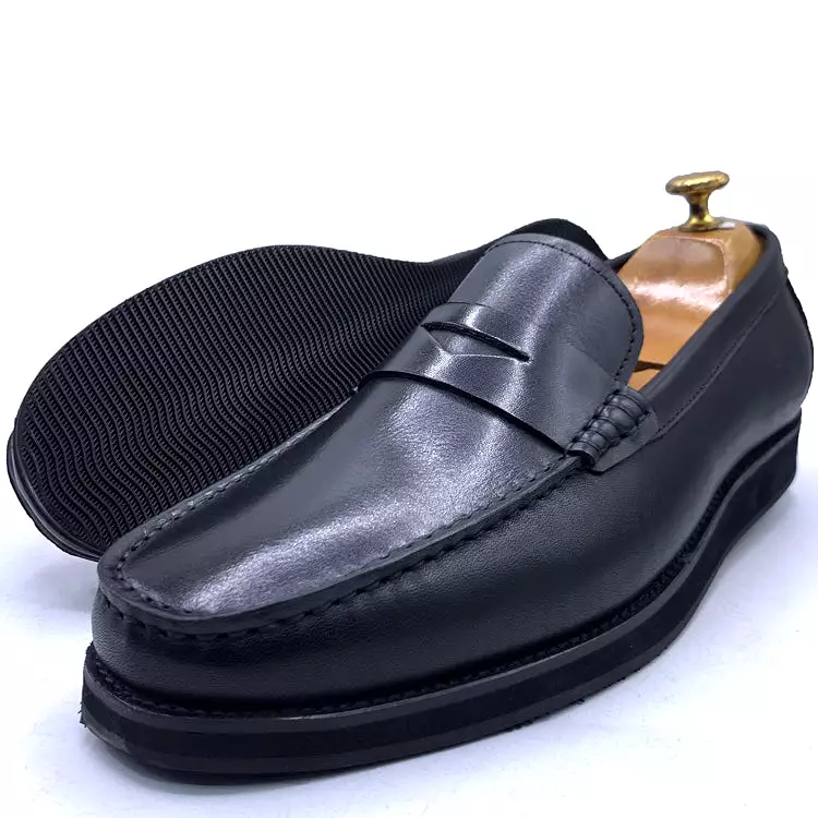 GB leather classy loafers for men | Black