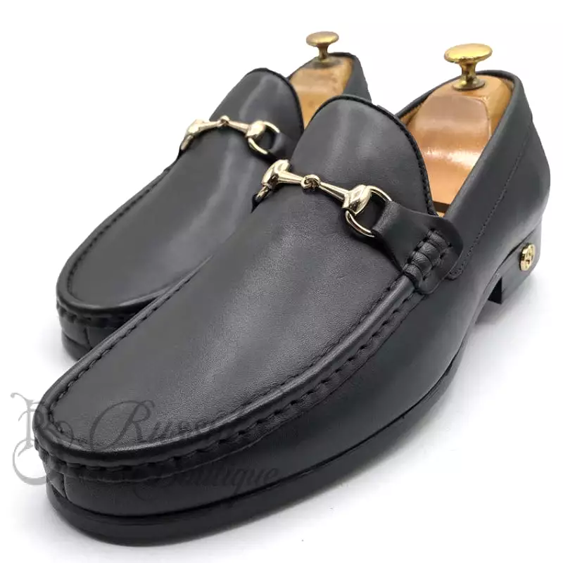 GC classy leather horsebit loafers | Black