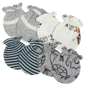 Gerber 4-Pack Baby Boys Jungle No Scratch Mittens Set