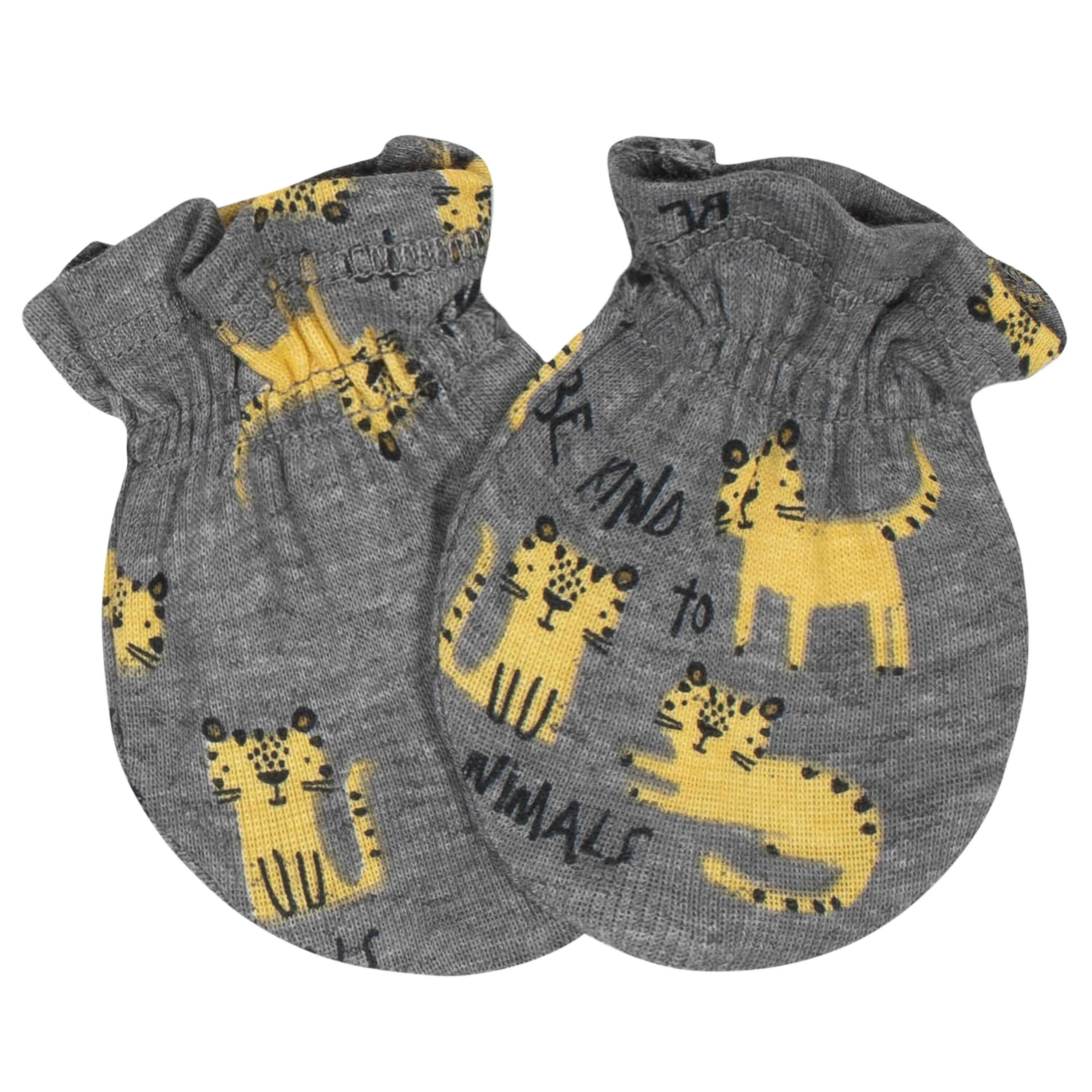 Gerber 4-Pack Baby Boys Tiger No Scratch Mittens Set