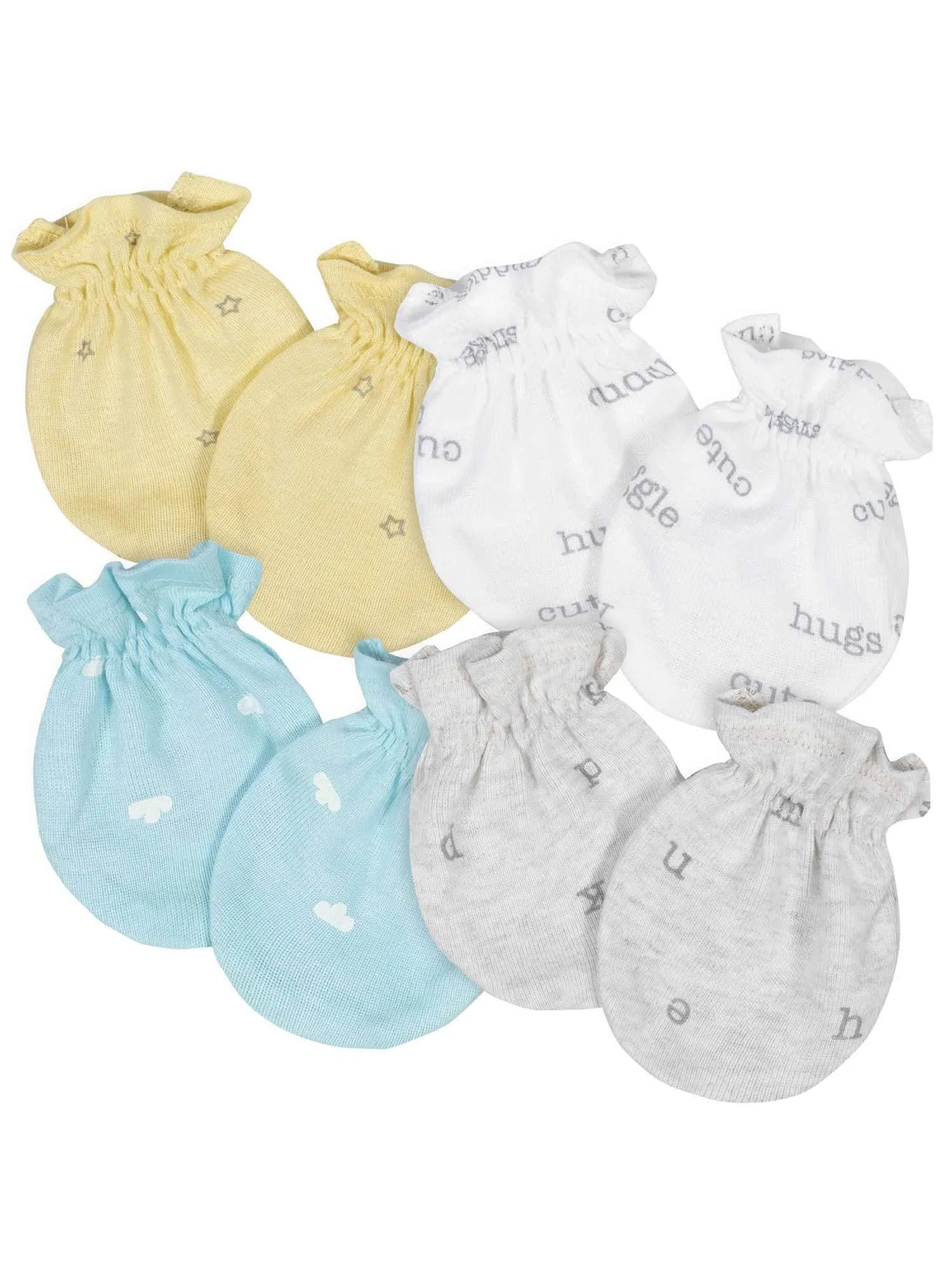 Gerber 4-Pack Baby Unisex Hugs No Scratch Mittens Set