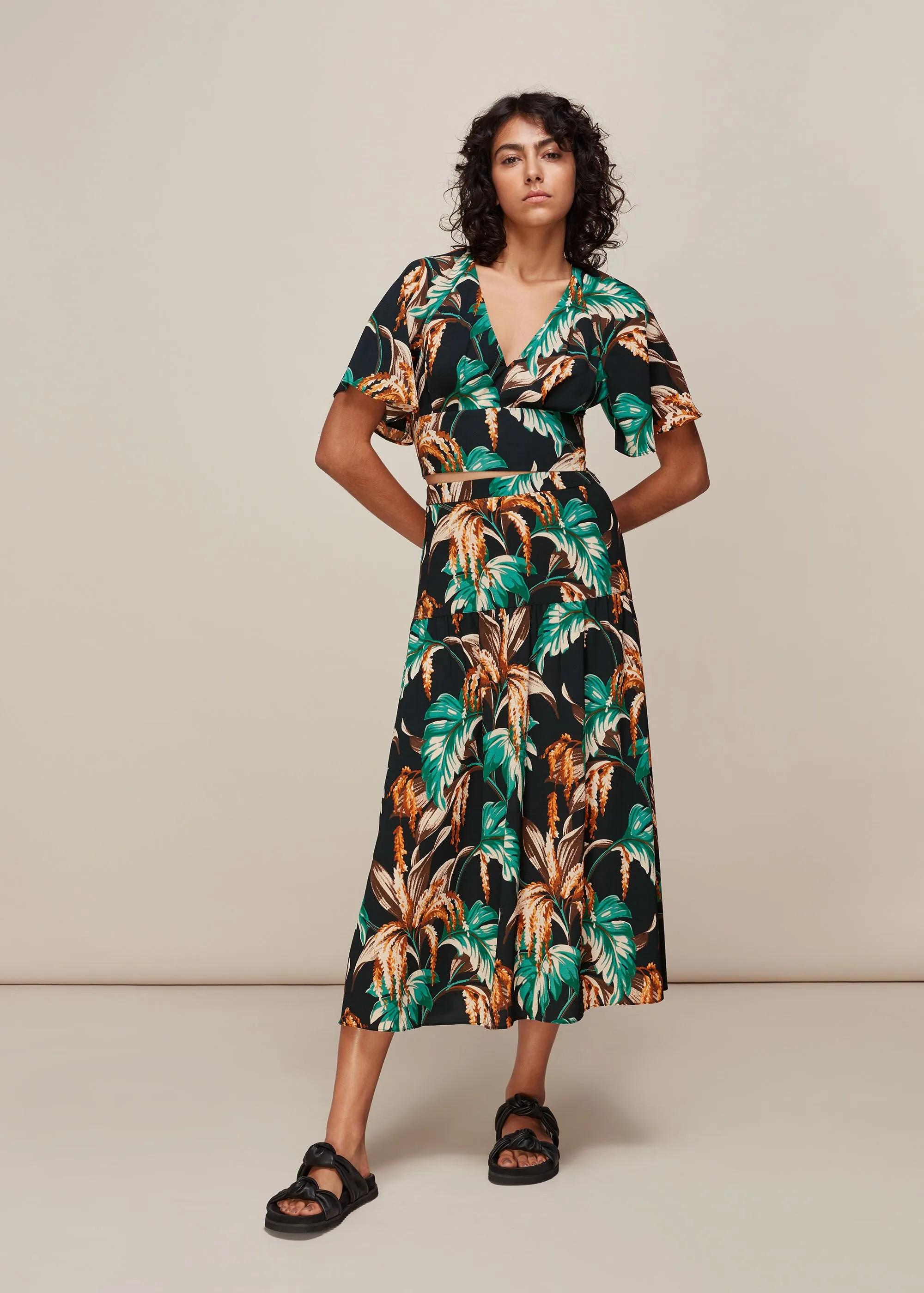 Green Tropical Floral Samira Skirt