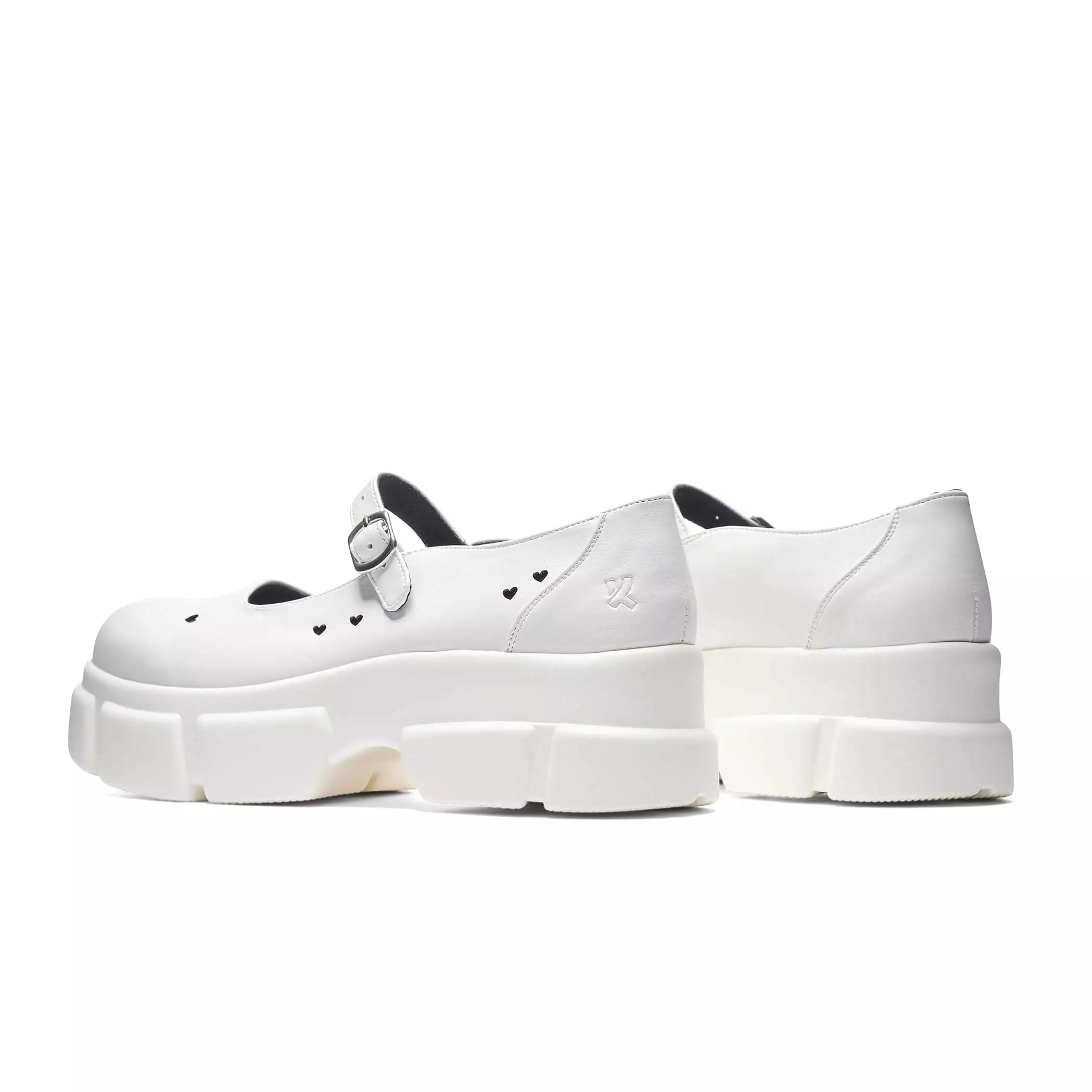 Harmony Heart Mary Jane Shoes - White