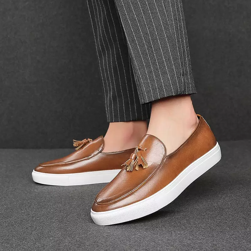 Italy Men Casual Shoes Summer Leather Loafers Office Shoes For Men Driving Moccasins Comfortable Slip on Party Fashion Shoes Men