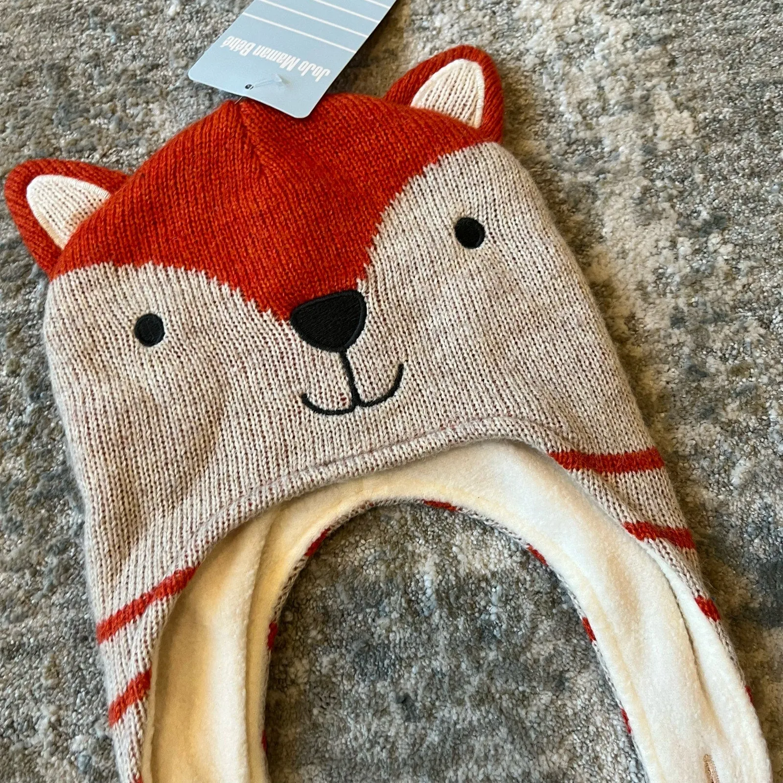 JoJo Maman Bebe Fox Hat & Mittens Set 0-12 Months NWT