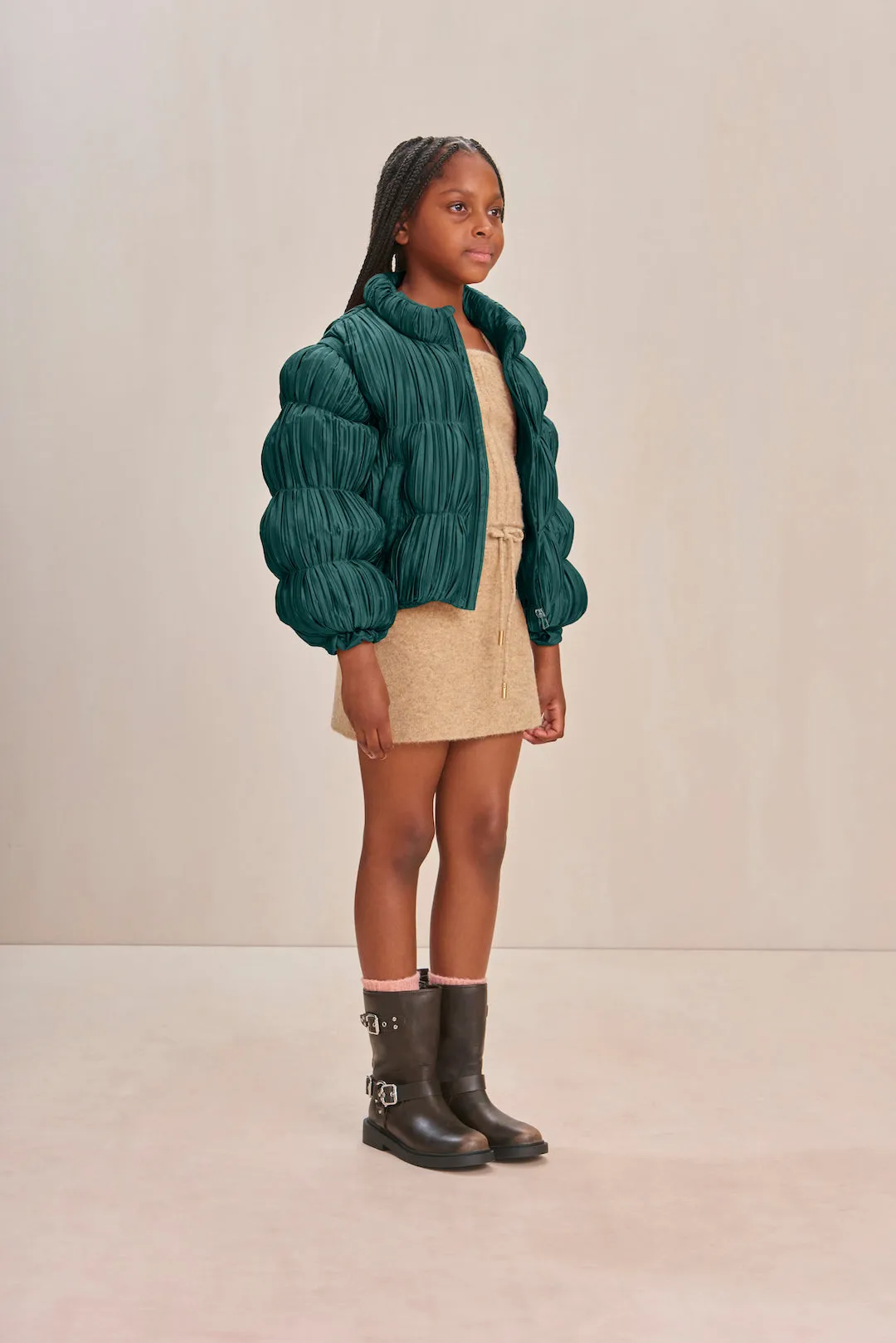 KIDS FRANNIE PUFFER - FOREST GREEN