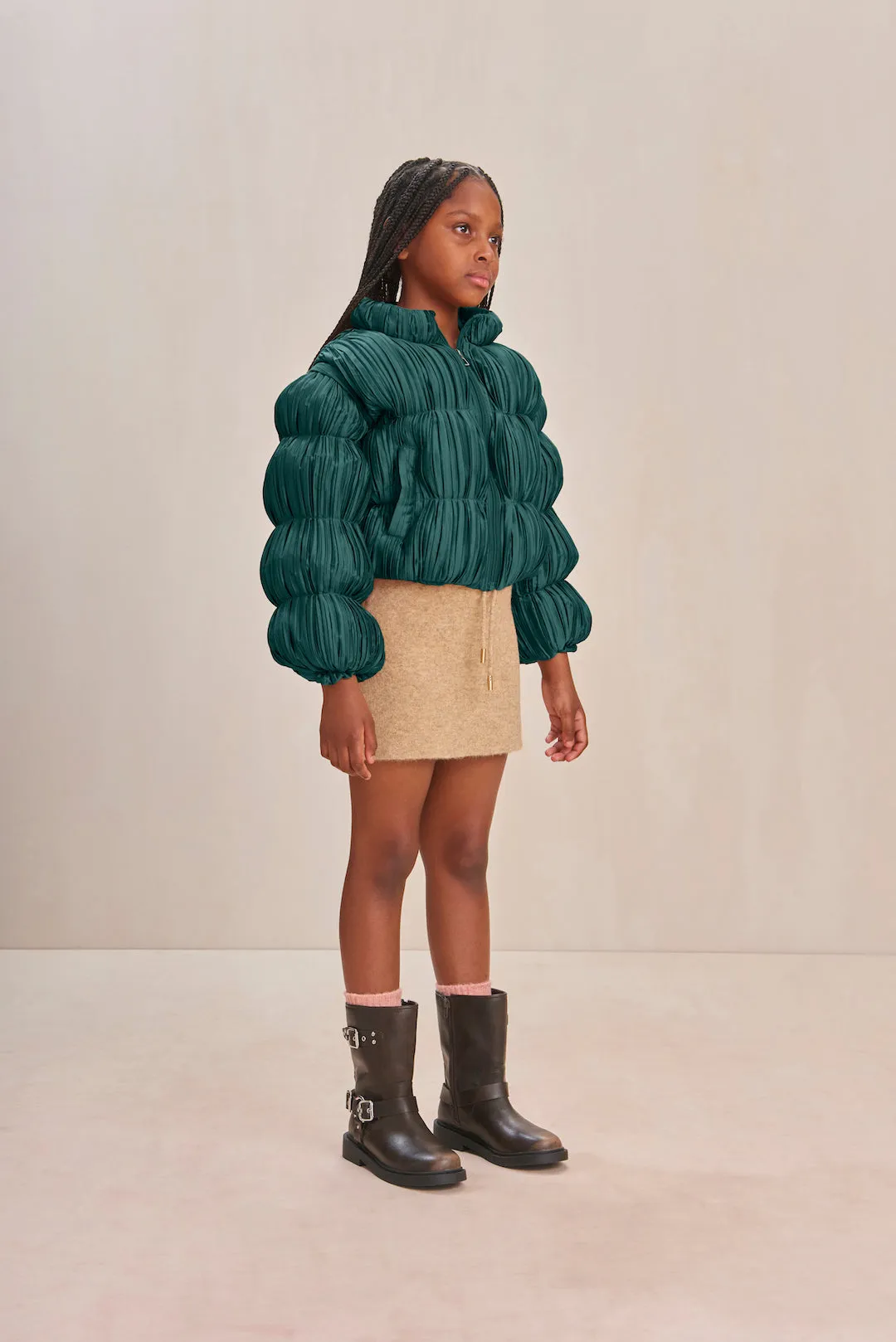 KIDS FRANNIE PUFFER - FOREST GREEN