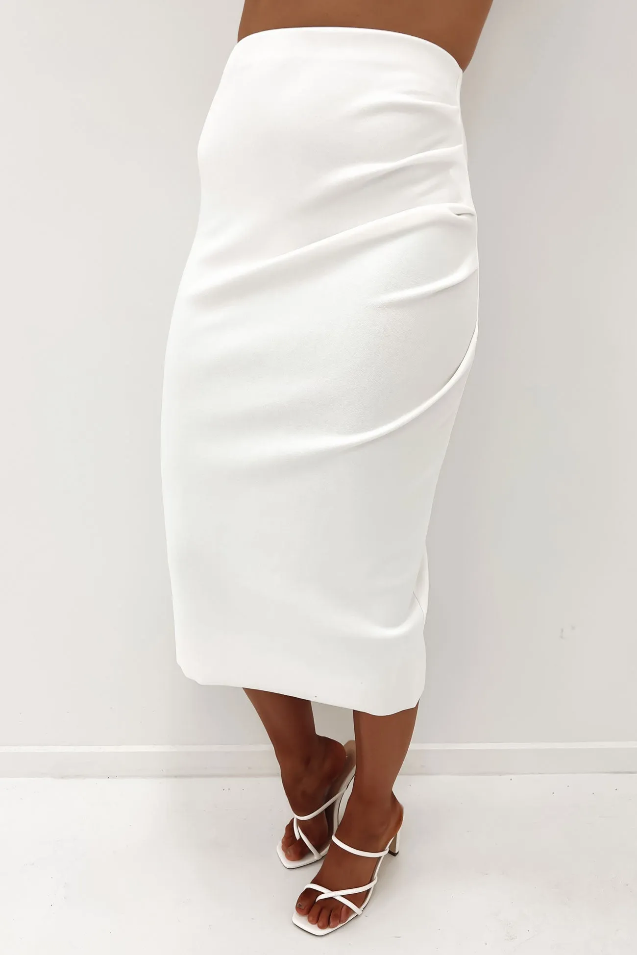 Klara Midi Skirt White