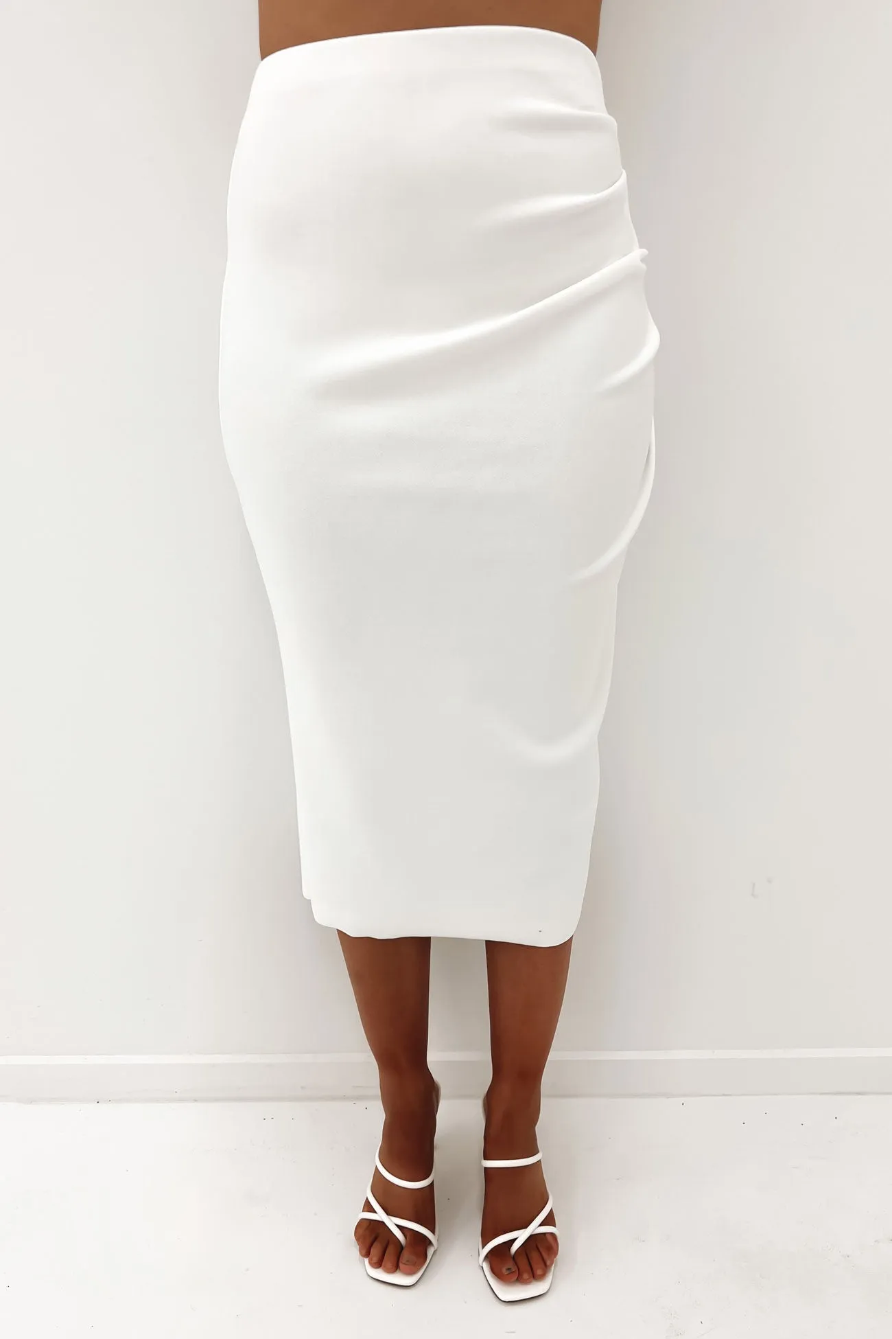 Klara Midi Skirt White