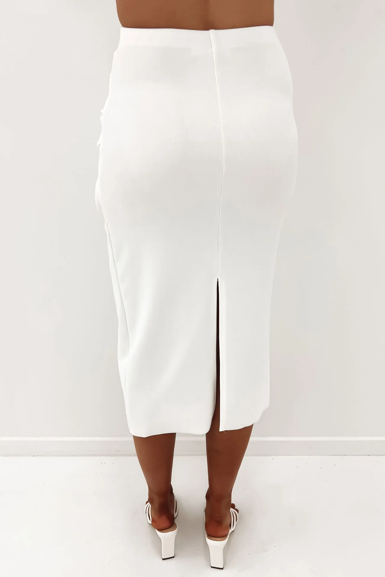 Klara Midi Skirt White