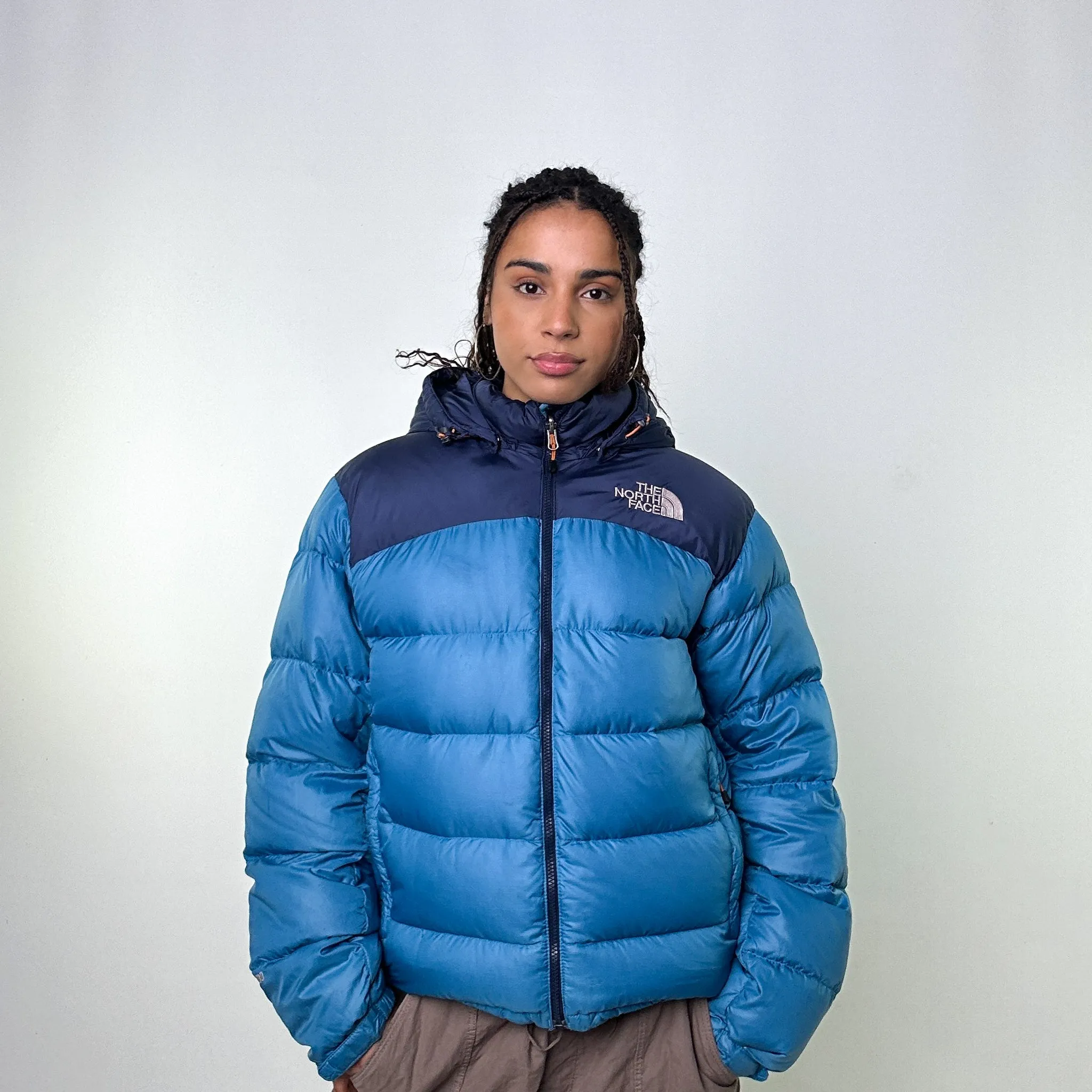 Light Blue 90s The North Face 700 Series Puffer Jacket Coat (M)