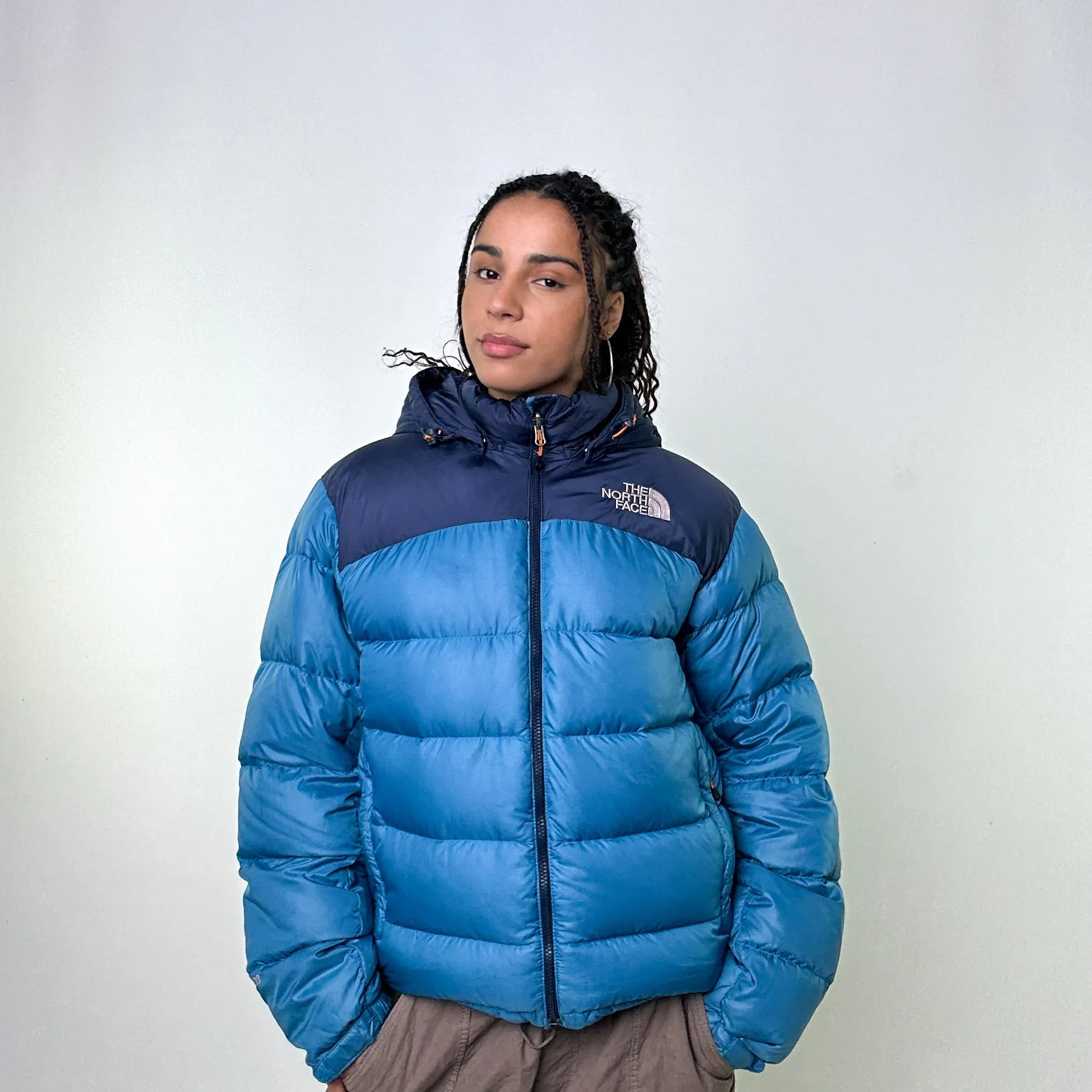 Light Blue 90s The North Face 700 Series Puffer Jacket Coat (M)