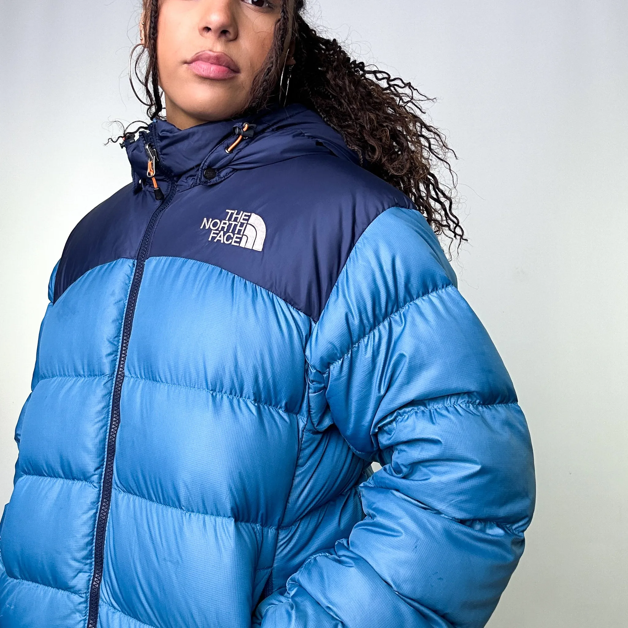 Light Blue 90s The North Face 700 Series Puffer Jacket Coat (M)