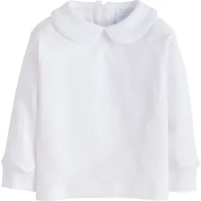 Little English Piped Peter Pan Shirt, White