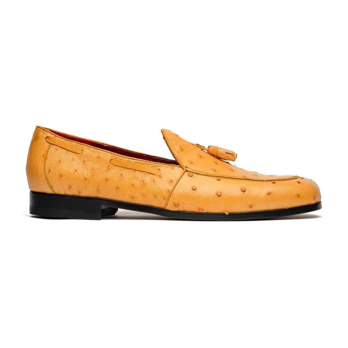 Marco Di Milano Aubiere Men's Shoes Exotic Ostrich Tassels Loafers (MDM1199)