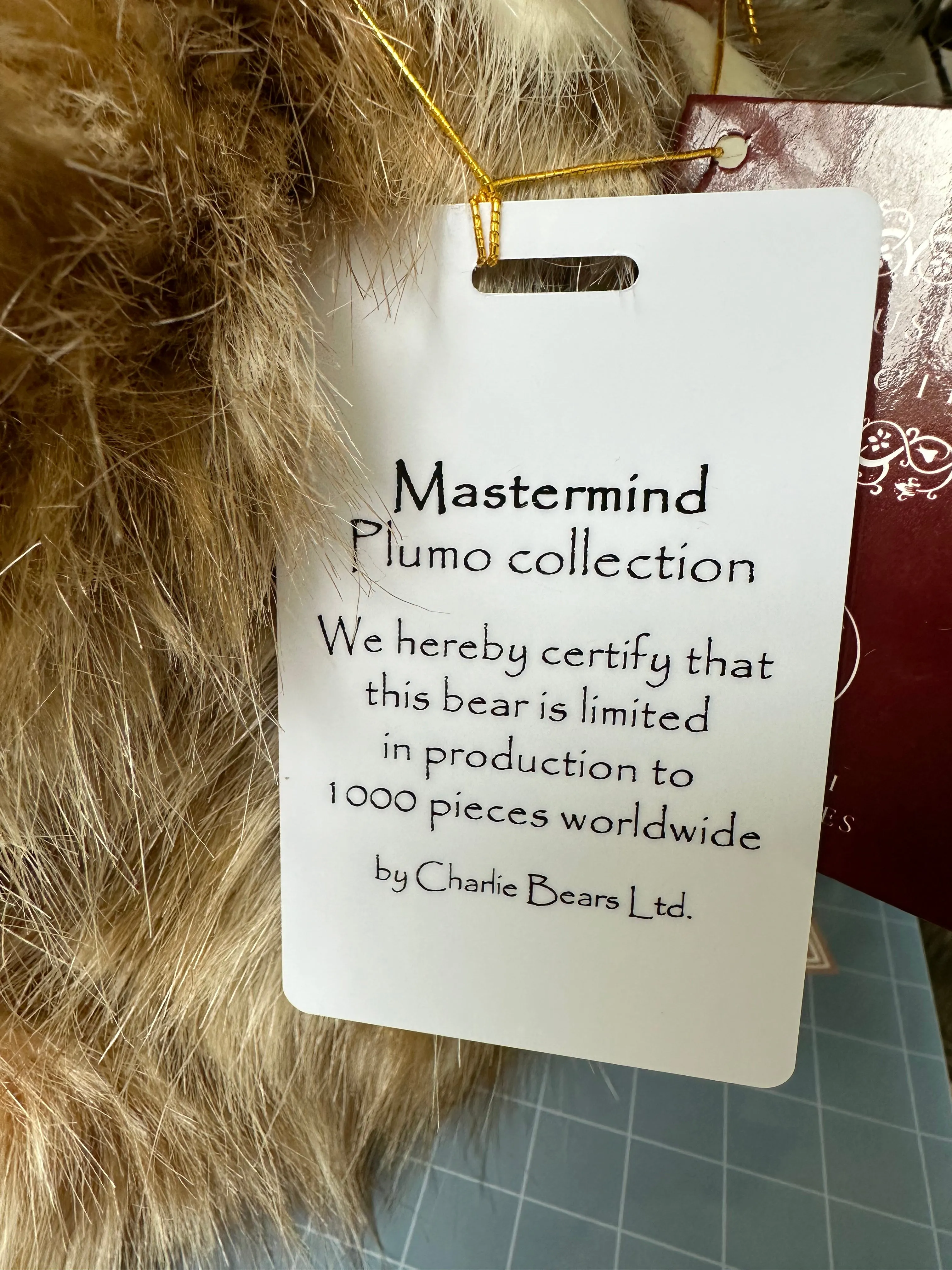 Mastermind Charlie Bears Plumo Collection Teddy Bear