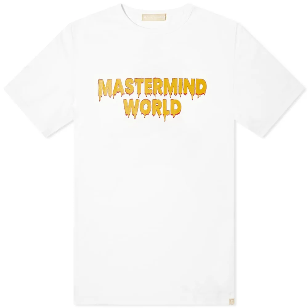 MASTERMIND WORLD Drip Logo Skull T-ShirtWhite