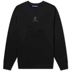 MASTERMIND WORLD Swarovski Skull Crew SweatBlack