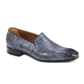 Mauri Men's Shoes Body Alligator Hand-Painted Med.Grey Loafers (MA4411)