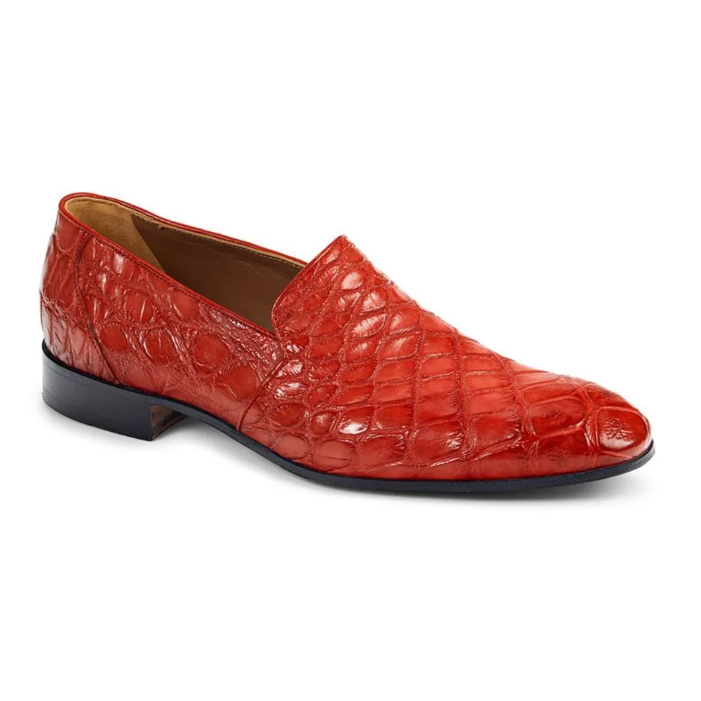 Mauri Men's Shoes Exotic Body Alligator Med.Red Loafers 4440/3(MA4410)